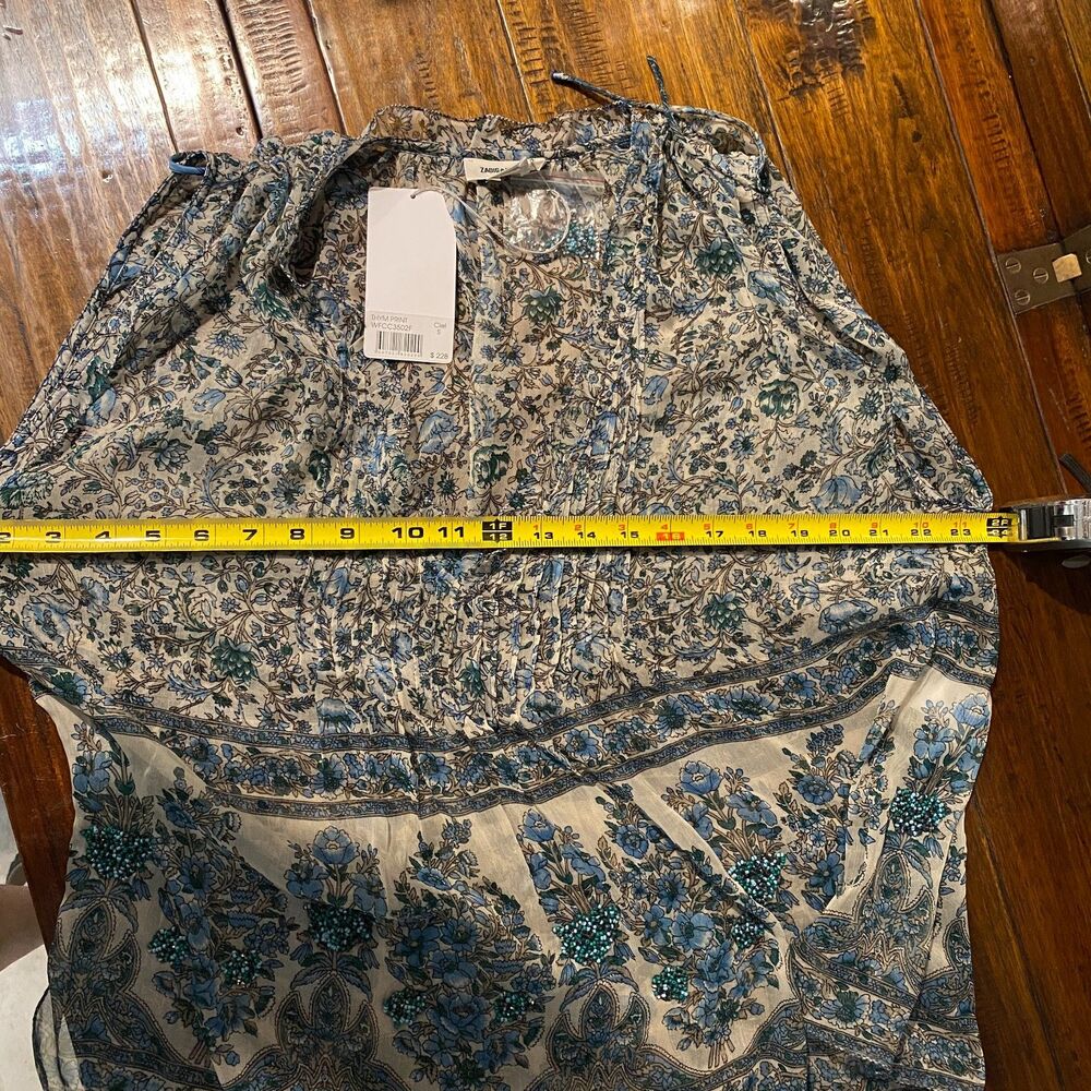 NWT Zadig & Voltaire Thym Print Paisley Embellished Top, Size Small - Picture 9 of 11